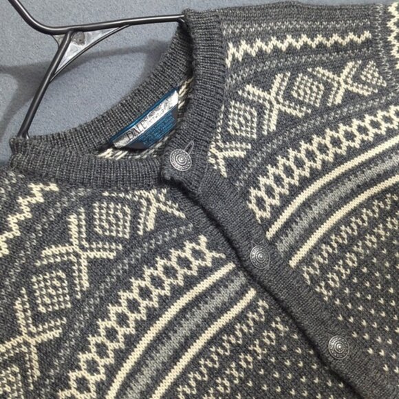Dale Of Norway Cardigan Women's M (Estimated) Gray Wool Sweater Fair Isle Nordic - Picture 1 of 12
